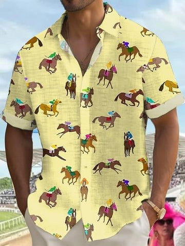 Kentucky Derby 2026 Hawaiian Shirt Colorful Horse Racing Clothes Gifts For Husband