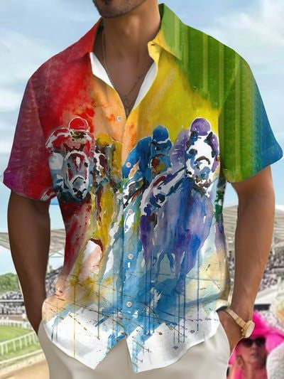 Kentucky Derby 2026 Hawaiian Shirt Colorful Horse Racing Day Apparel Gifts For Men