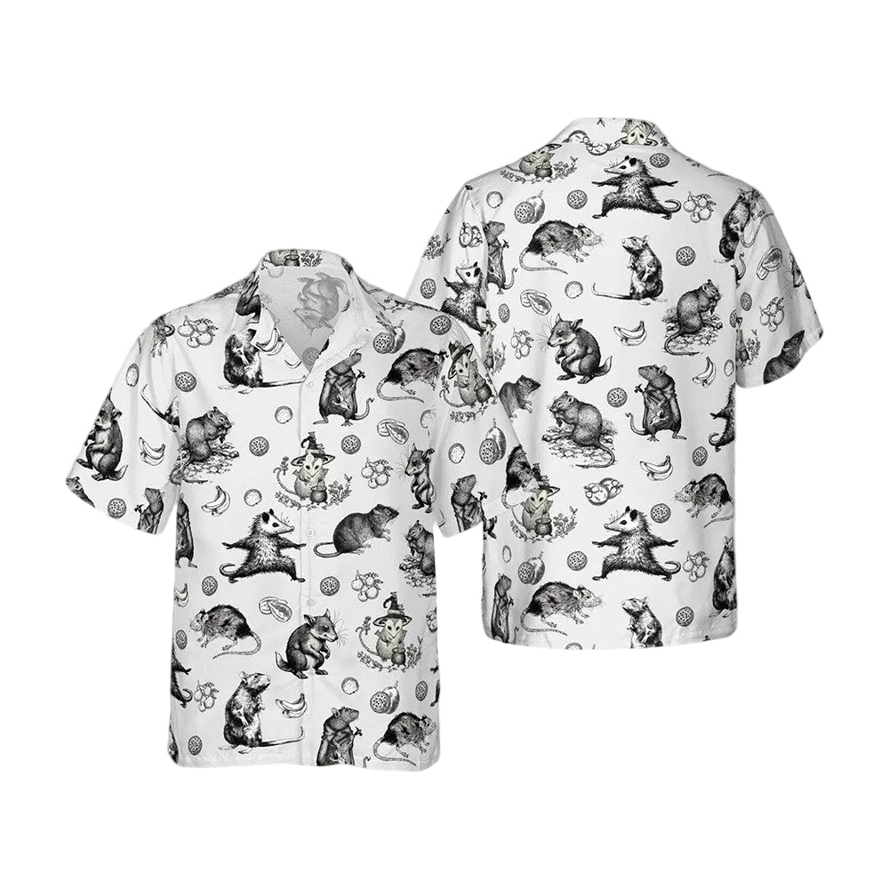 Funny Opossum Hawaiian Shirt Weird Animal Aloha Beach Style Shirt Unique Gift For Him