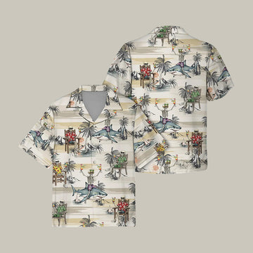 Shark Skeleton Hawaiian Shirt Funny Beach Aloha Shirt Unique Gift For Husband