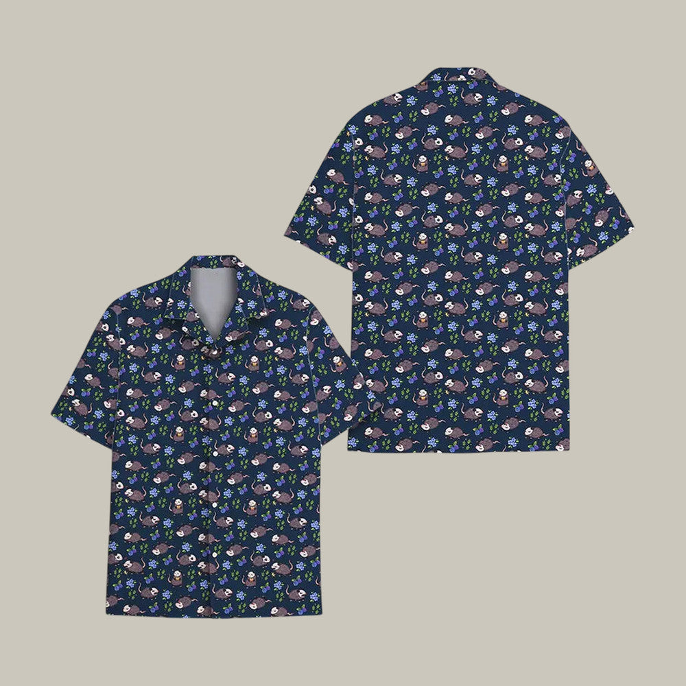 Opossum Hawaiian Shirt Funny Possum Graphic Shirt Unique Present For Animal Lovers