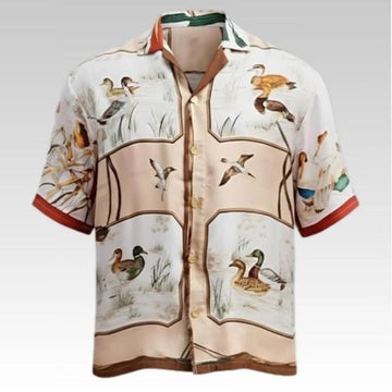 Travis Kelce Wood Duck Hawaiian Shirt Retro Animal Print Apparel Gift For Men