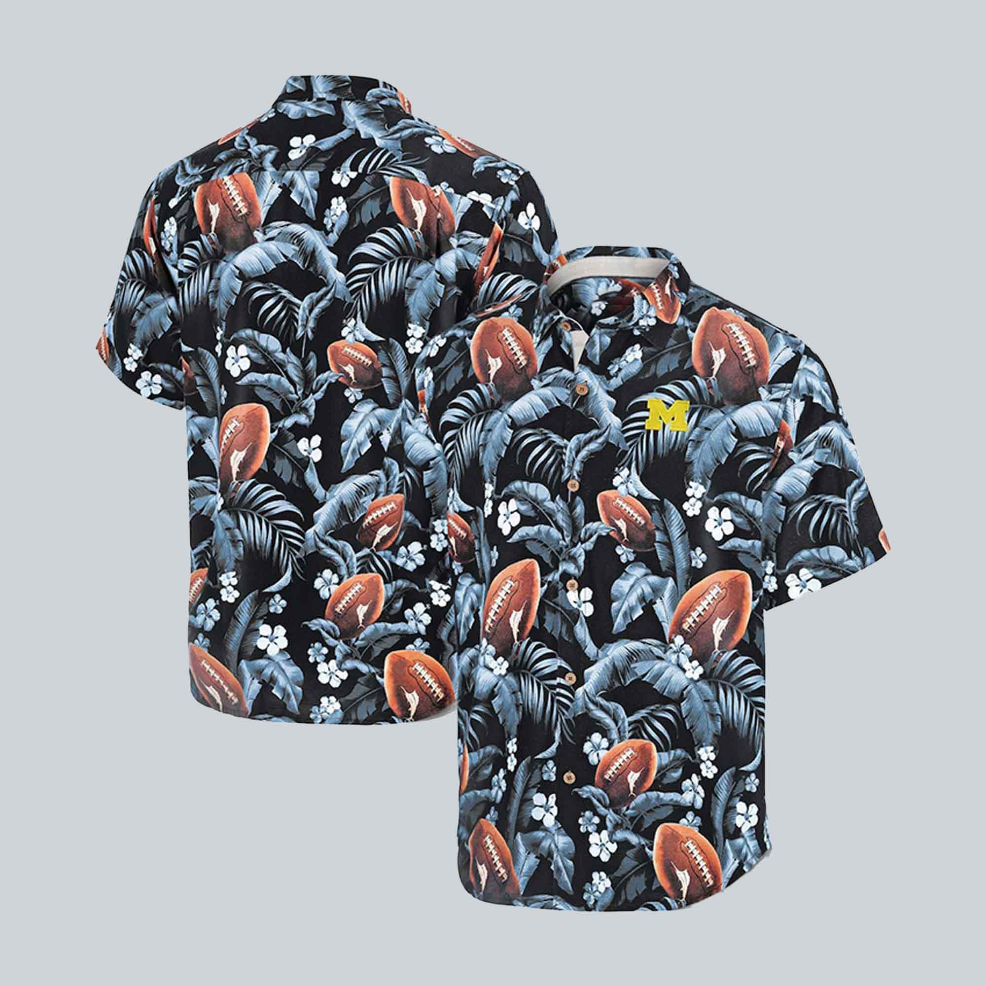 Michigan Hawaiian Shirt Michigan Wolverines Tommy Bahama Blooms Shirt Mens