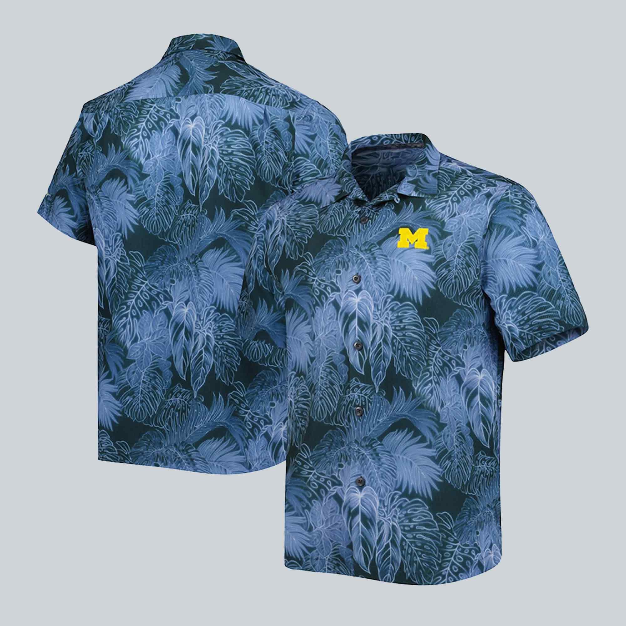Michigan Hawaiian Shirt Michigan Wolverines Tommy Bahama Coast Shirt Gift for Husband