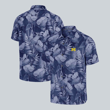 Michigan Hawaiian Shirt Michigan Wolverines Tommy Bahama Shirt Gift for Husband