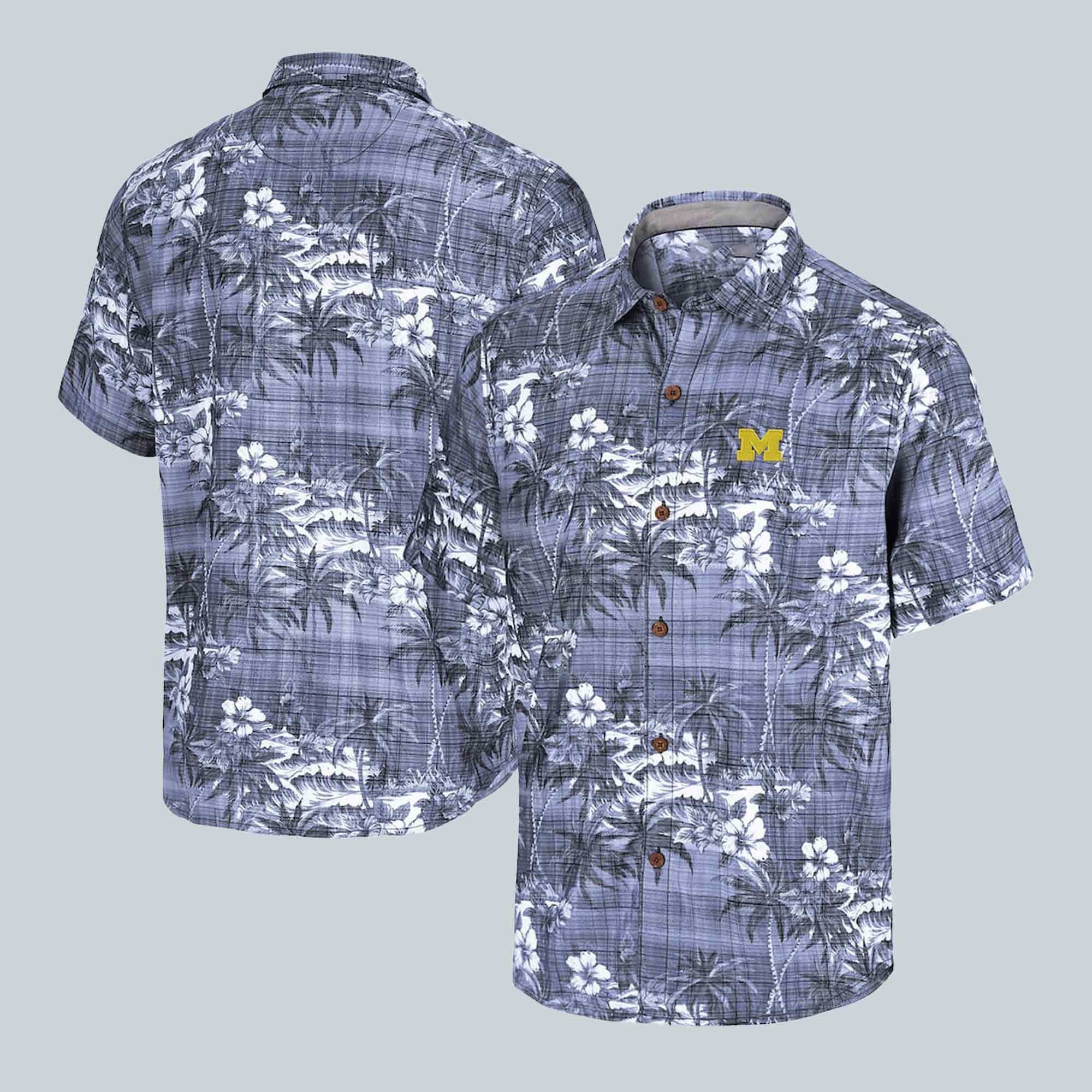 Michigan Hawaiian Shirt Michigan Wolverines Tommy Bahama Coconut Shirt Dad Gift