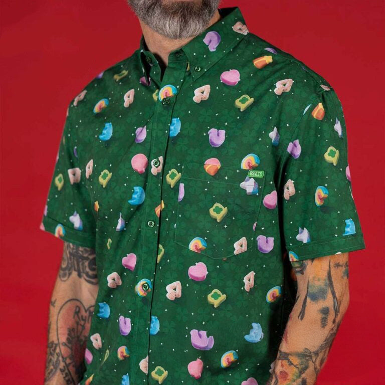 Lucky Charms RSVLTS Hawaiian Shirt Marshmallow Madness Green Merch Gift For Him