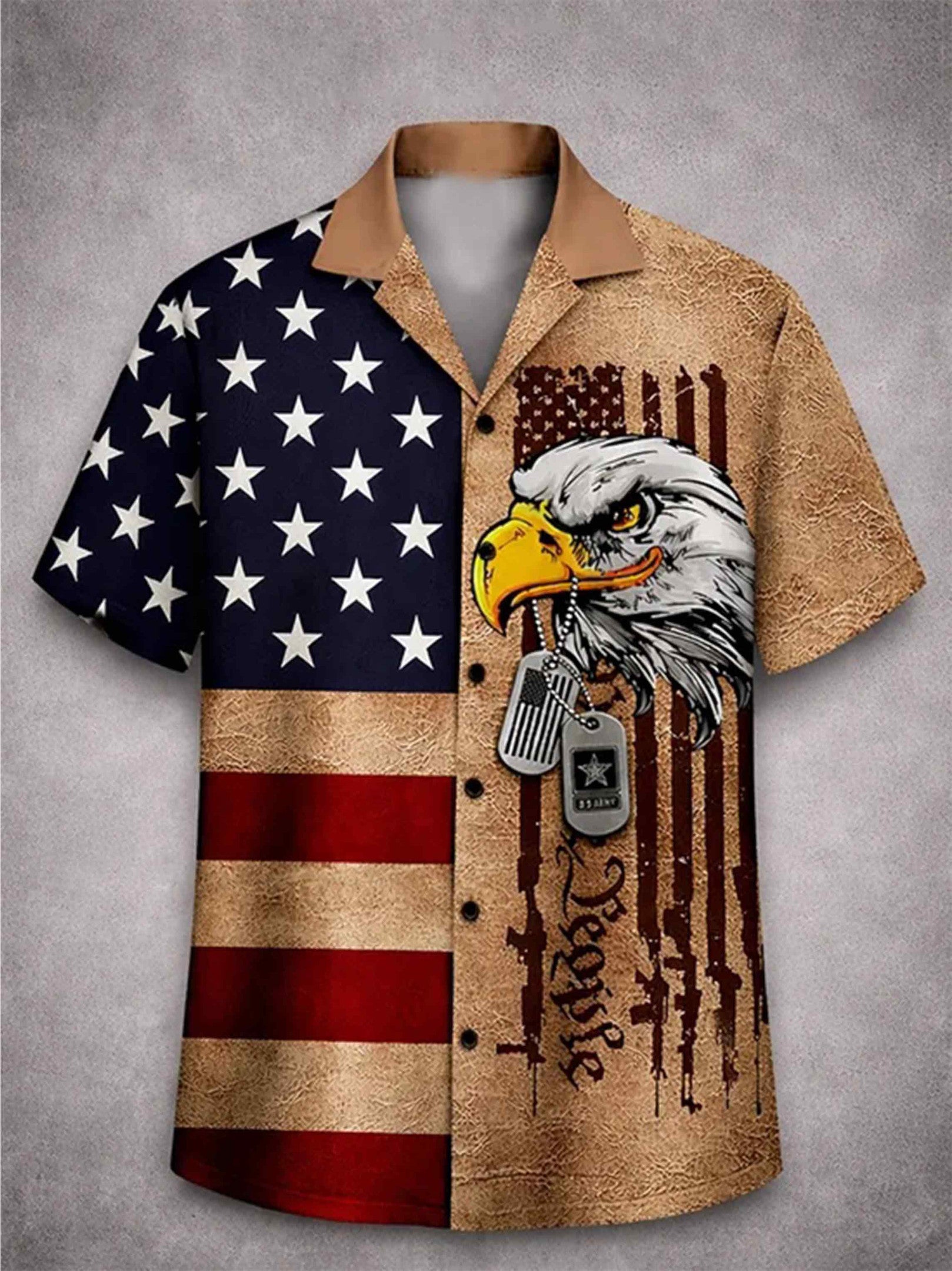 Vintage USA Flag Button Shirt We The People Clothing Patriotic Gift For Dad