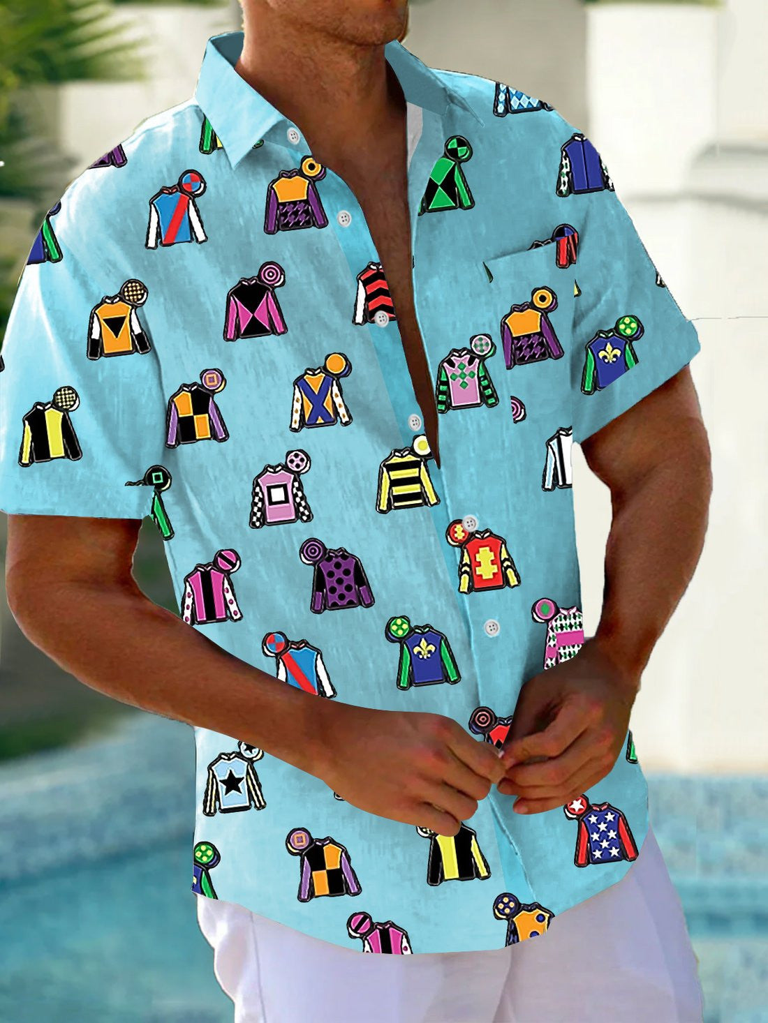 Kentucky Derby 2026 Merch Colorful Jockey Silks Hawaiian Shirt Fun Derby Day Clothes Gift For Men