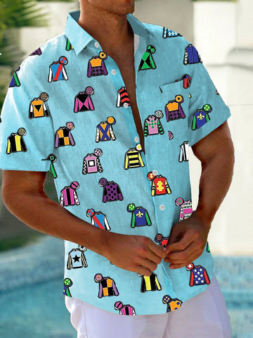 Kentucky Derby 2026 Merch Colorful Jockey Silks Hawaiian Shirt Fun Derby Day Clothes Gift For Men
