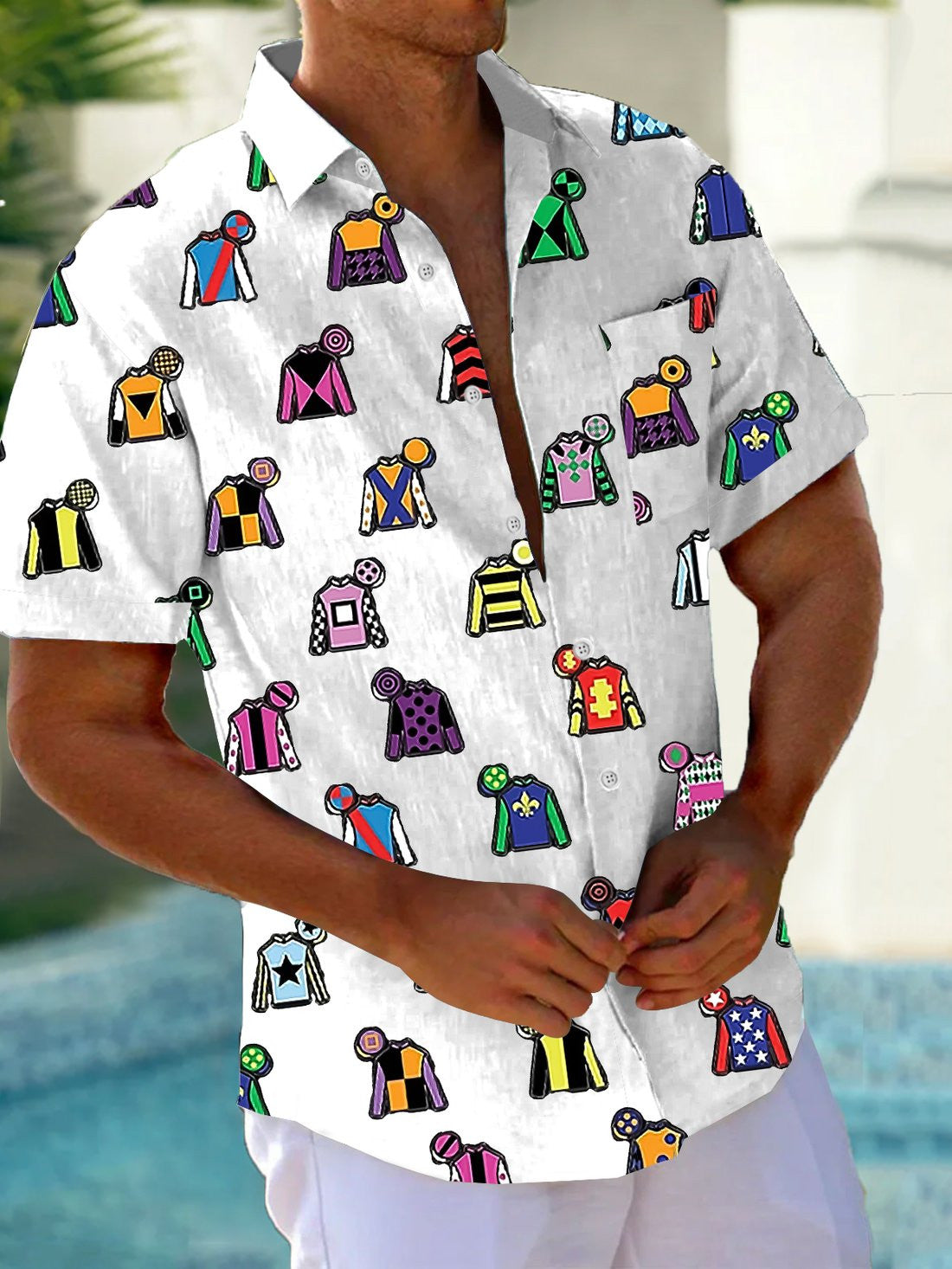Kentucky Derby 2026 Merch Colorful Jockey Silks Hawaiian Shirt Horse Racing Lover Gifts