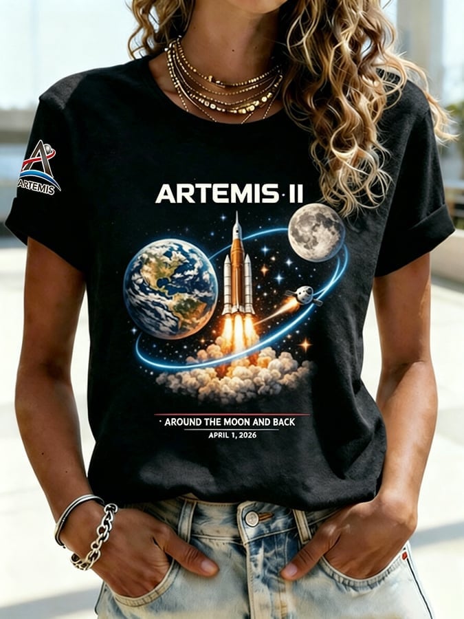 Rocket Launch T-Shirt Lover Shirt Gift For Mom Retro 2026 Artemis II