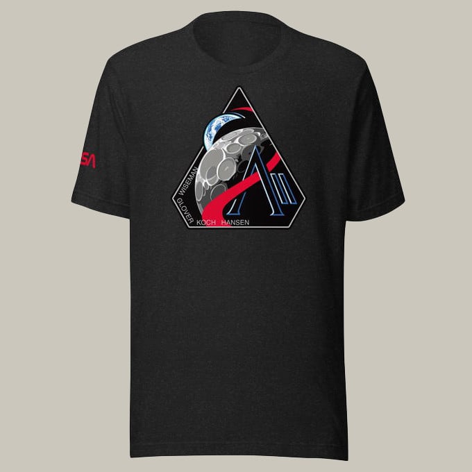 NASA Patch T-Shirt Artemis 2 Mission Clothing Line Cool Gift For Astrophile Retro 2026 Artemis II