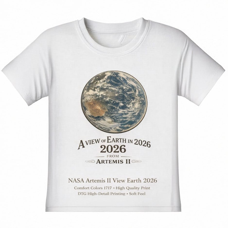 NASA View Earth 2026 T-Shirt Artemis 2 Mission Clothes Best Gift For Astrophiles Retro 2026 Artemis II