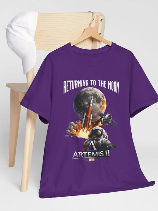 Returning To The Moon T-Shirt NASA Moon Mission 2026 Apparel Gift Idea Retro 2026 Artemis II