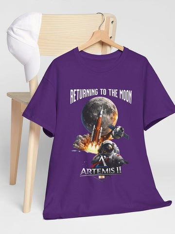 Returning To The Moon T-Shirt NASA Moon Mission 2026 Apparel Gift Idea Retro 2026 Artemis II