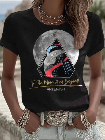 To The Moon And Back T-Shirt NASA Moon Mission 2026 Merch Astrophile Gift For Wife Retro 2026 Artemis II