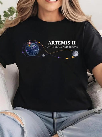 To The Moon And Beyond T-Shirt NASA Moon Mission 2026 Clothing Present For Astronomy Retro 2026 Artemis II