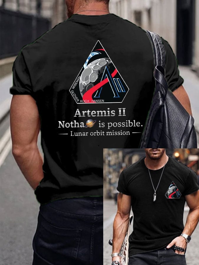 Notha Is Possible T-Shirt Artemis 2 Mission Merch Gift For Father's Day Retro 2026 Artemis II