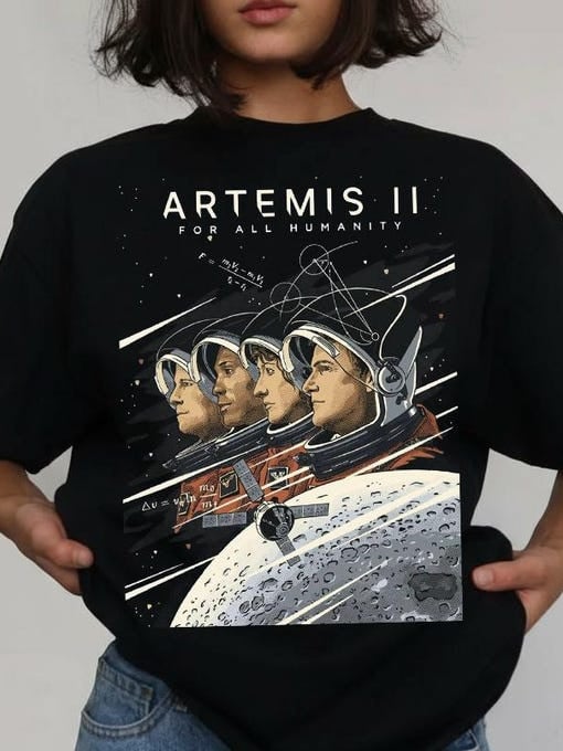 Space NASA Moon Mission T-Shirt Artemis 2 Mission Shirt Gift For Wife Retro 2026 Artemis II