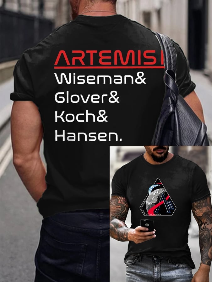 Wiseman Glover Koch Hansen T-Shirt NASA Moon Landing 2026 Clothes Unique Gift For Dad Retro 2026 Artemis II