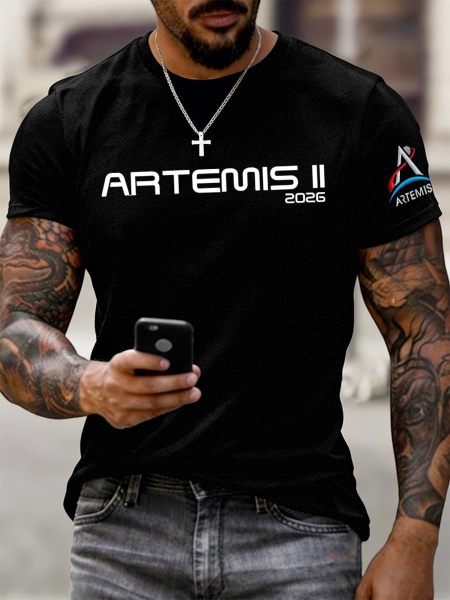 Artemis Il 2026 Logo Graphic T-Shirt Artemis 2 Mission Merch Best Gift For Husband Retro 2026 Artemis II