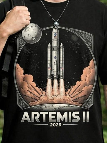 NASA SLS Launch T-Shirt Artemis 2 Mission Clothing Line Best Gift For Astronomy Retro 2026 Artemis II