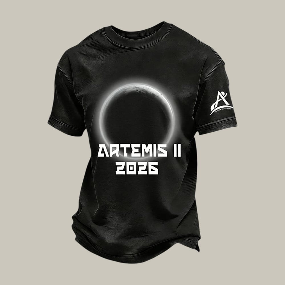Space Mission T-Shirt NASA Moon Mission 2026 Clothing Present For Brother Retro 2026 Artemis II