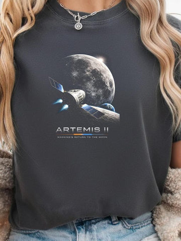Rocket Launch Space Exploration T-Shirt Back To The Moon Shirt Astrophile Gift For Her Retro 2026 Artemis II
