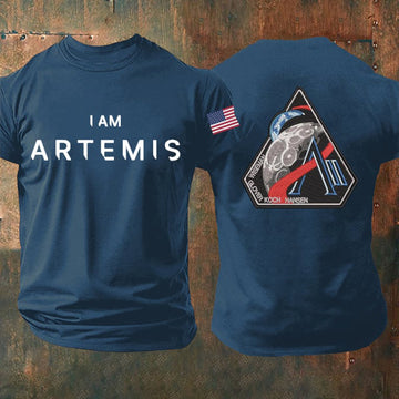 Space Mission T-Shirt I Am Artemis Shirt Astrophiles Gift For Father Retro 2026 Artemis II