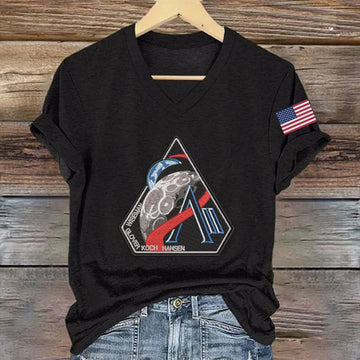 Space Mission T-Shirt American Flag NASA Moon Landing 2026 Shirt Gift For Her Retro 2026 Artemis II