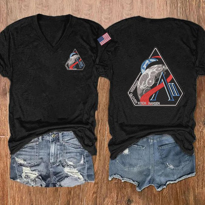 Space Mission V-Neck Shirt NASA Moon Mission 2026 Clothing Best Present For Mom Retro 2026 Artemis II