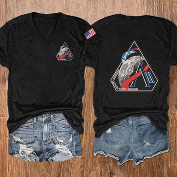 Space Mission V-Neck Shirt NASA Moon Mission 2026 Clothing Best Present For Mom Retro 2026 Artemis II