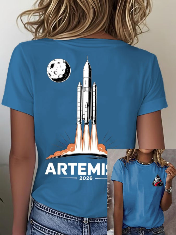 Rock Launch T-Shirt NASA Moon Landing 2026 Shirt Present For Wife Retro 2026 Artemis II