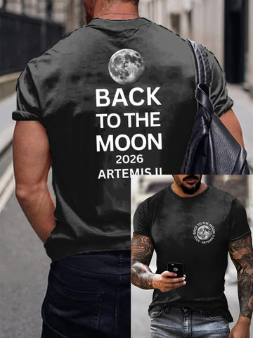 Back To The Moon II T-Shirt Modern NASA Graphic Tee Gift Ideas Retro 2026 Artemis II