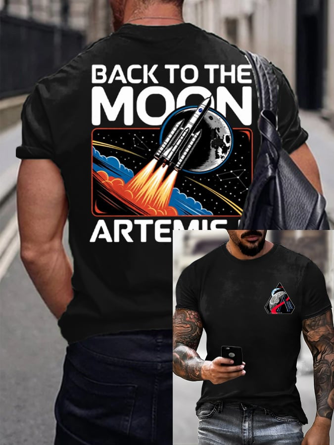 Back To The Moon T-Shirt NASA Moon Landing 2026 Shirt Present For Father Retro 2026 Artemis II