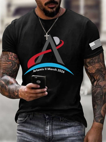 March 2026 T-Shirt Artemis 2 Mission Clothing Astrophile Gift For Husband Retro 2026 Artemis II