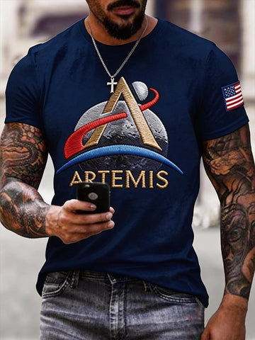 2026 Rocket Launch T-Shirt Modern NASA Graphic Tee Present Idea For Husband Retro 2026 Artemis II