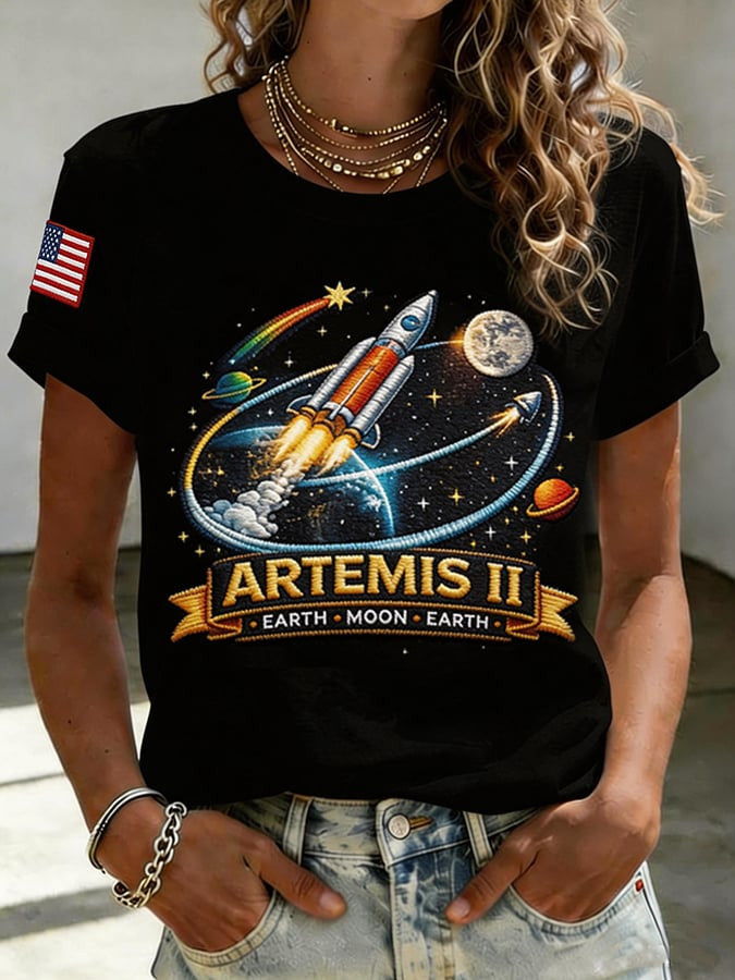 Mission Rocket Launch T-Shirt NASA Moon Mission 2026 Clothes Gift For Mother Retro 2026 Artemis II
