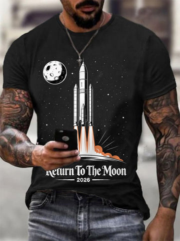 2026 Rocket Launch T-Shirt Return To The Moon Shirt Astrophile Gift For Father Retro 2026 Artemis II