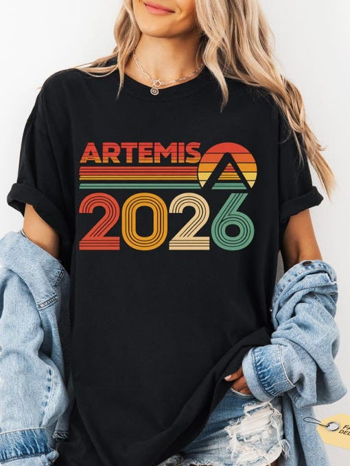 Launch To The Moon Space Mission 2026 T-Shirt NASA Moon Mission 2026 Merch Gift Idea Retro 2026 Artemis II