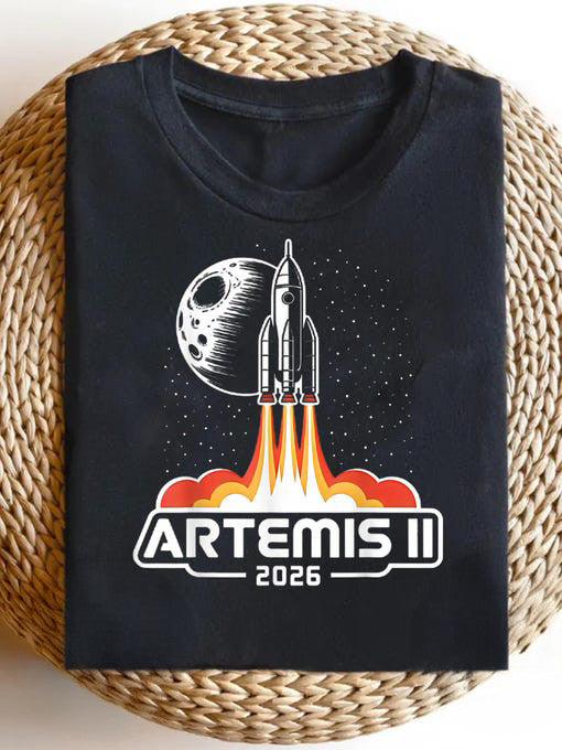 Back To The Moon 2026 T-Shirt NASA Moon Mission 2026 Merch Gift For Astronomy Friends Retro 2026 Artemis II