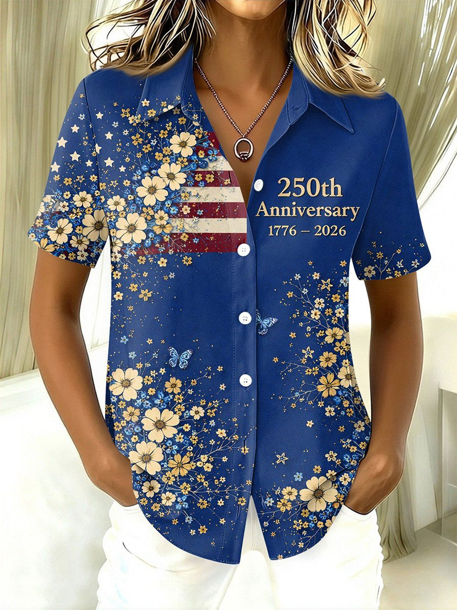 Celebration 250th Anniversary Button Shirt Independence Day Clothing Gift For Her