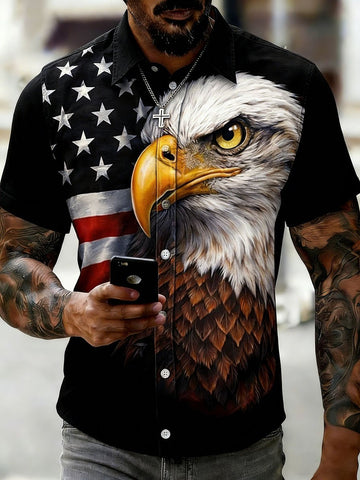 Retro USA 250th Anniversary Button Shirt 4th Of July Celebration Clothing Gift Ideas
