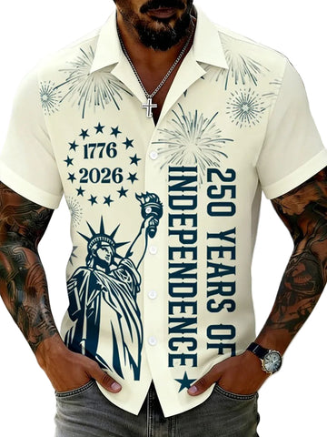USA 250 Years Of Independence Hawaiian Shirt Statue Of Liberty Clothing Patriotic Gift
