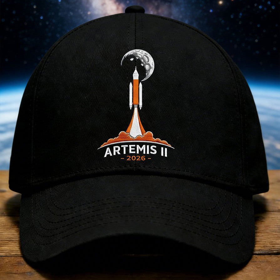 Rocket Launch 2026 Hat Modern NASA Graphic Cap Present For Astrophiles Retro 2026 Artemis II