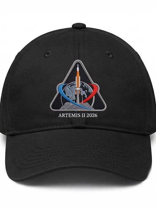 NASA Logo Rocket Launch Hat NASA Moon Mission 2026 Baseball Cap Astronomy Gift Ideas Retro 2026 Artemis II