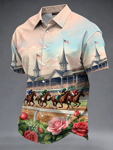 Kentucky Derby 152 Merch Men's Derby Day 2026 Button Shirt Gift For Dad