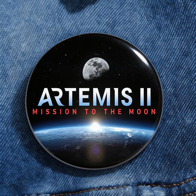 2026 Button Pin Space Exploration Mission Lapel Pin Science Teacher Gift Retro 2026 Artemis II