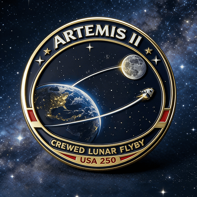 2026 Button Pin Space Exploration Mission Patch Lapel Pin Rocket Nerd Gift Retro 2026 Artemis II